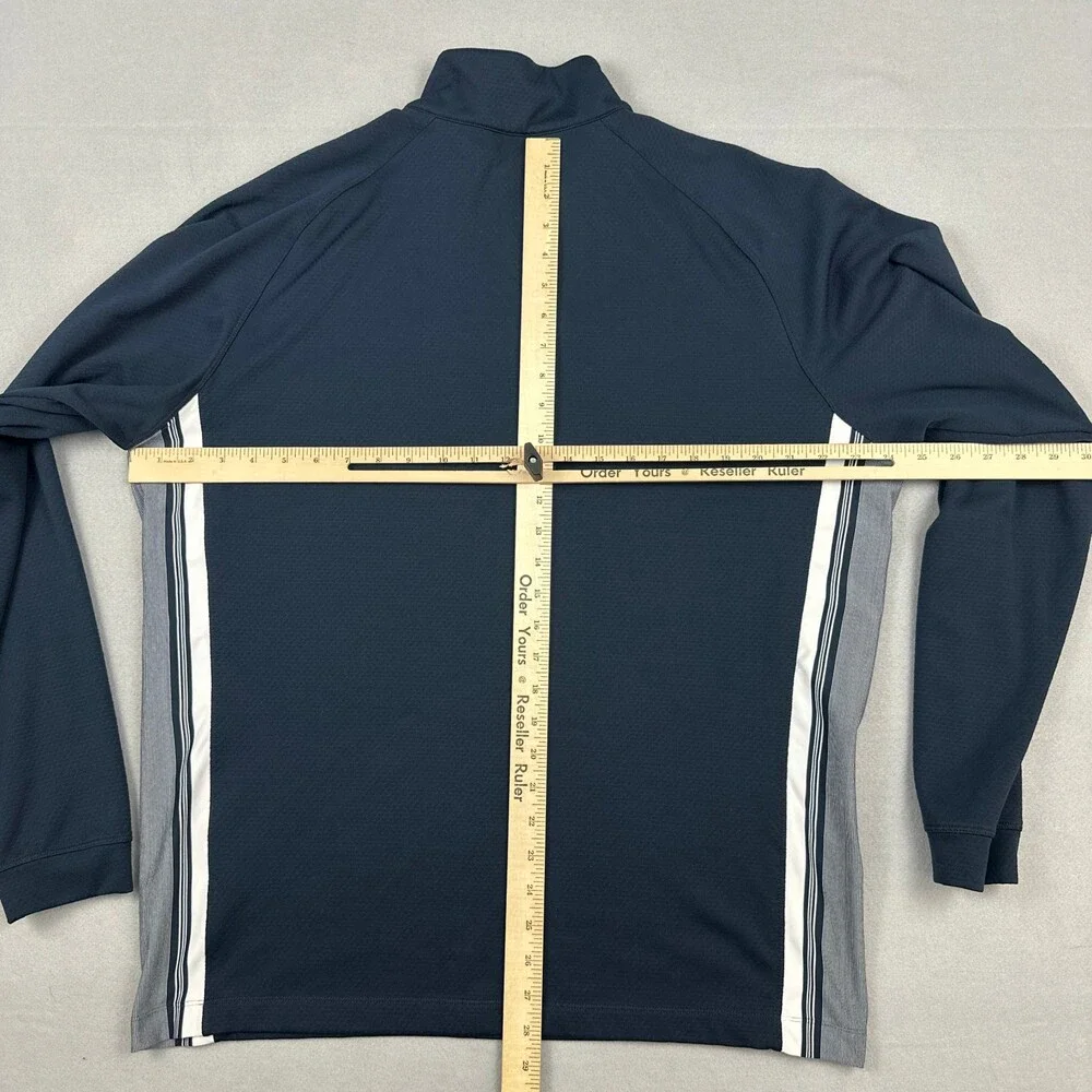 Nike Sweater Men Large Blue Solid 1/4 Zip Fit Dry Pullover Golf Cover Up L